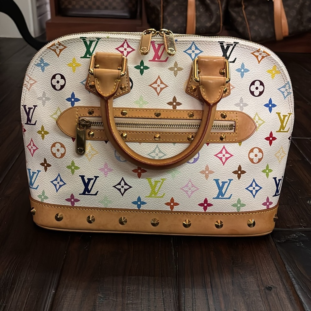 Louis Vuitton Multicolor Monogram White Canvas Alma Original Murakami 🌈 - Picture 3 of 12